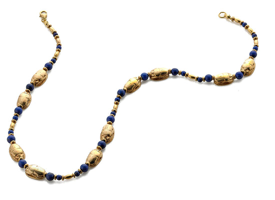 Egyptian Scarab and Lapis Necklace - Museum Jewellery