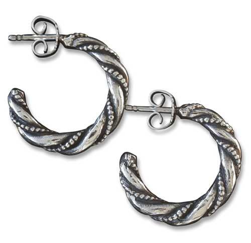 Twisted viking earrings in Sterling silver