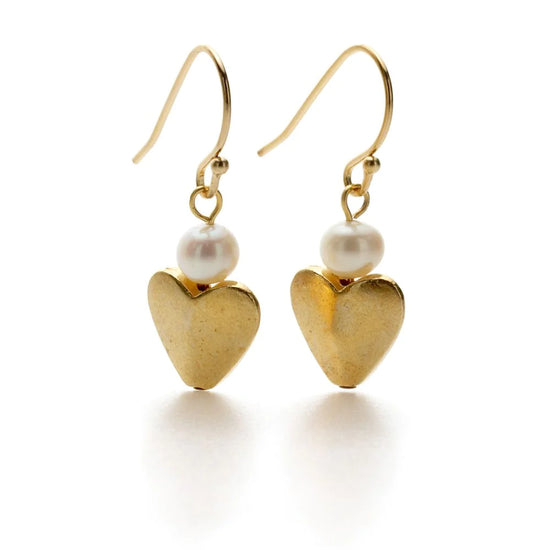 Bactrian heart earrings with lapis