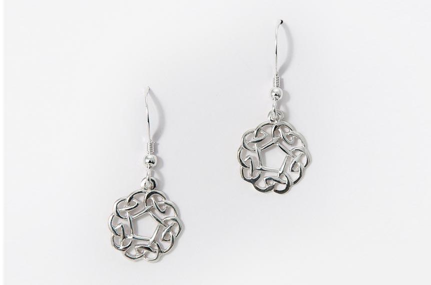 Load image into Gallery viewer, Celtic earrings with pentagon created in Sterling silver
