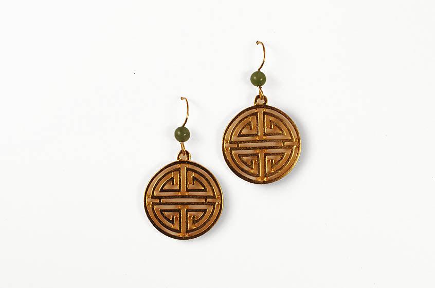 Chinese earrings with Shou symbol