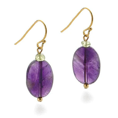 Classical genuine Amethyst Drop Earrings
