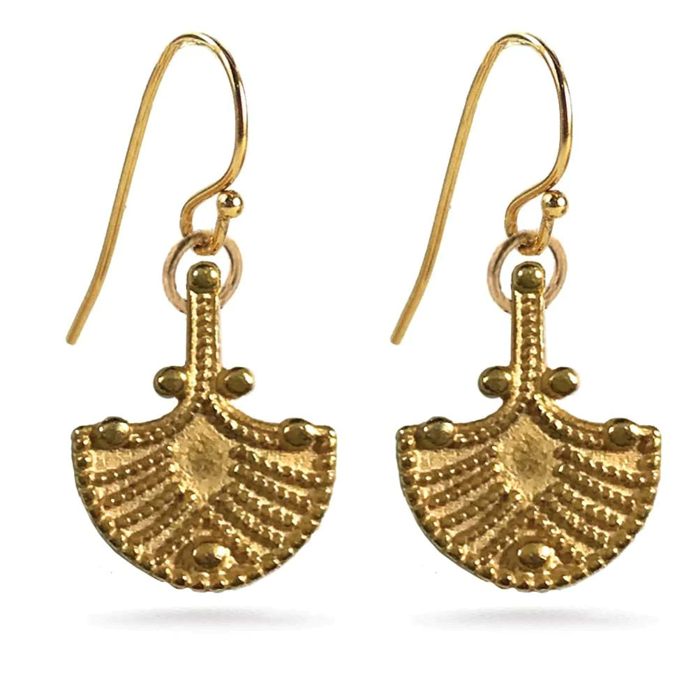 Etruscan Revival Petite Earrings made of pewter with gold finish