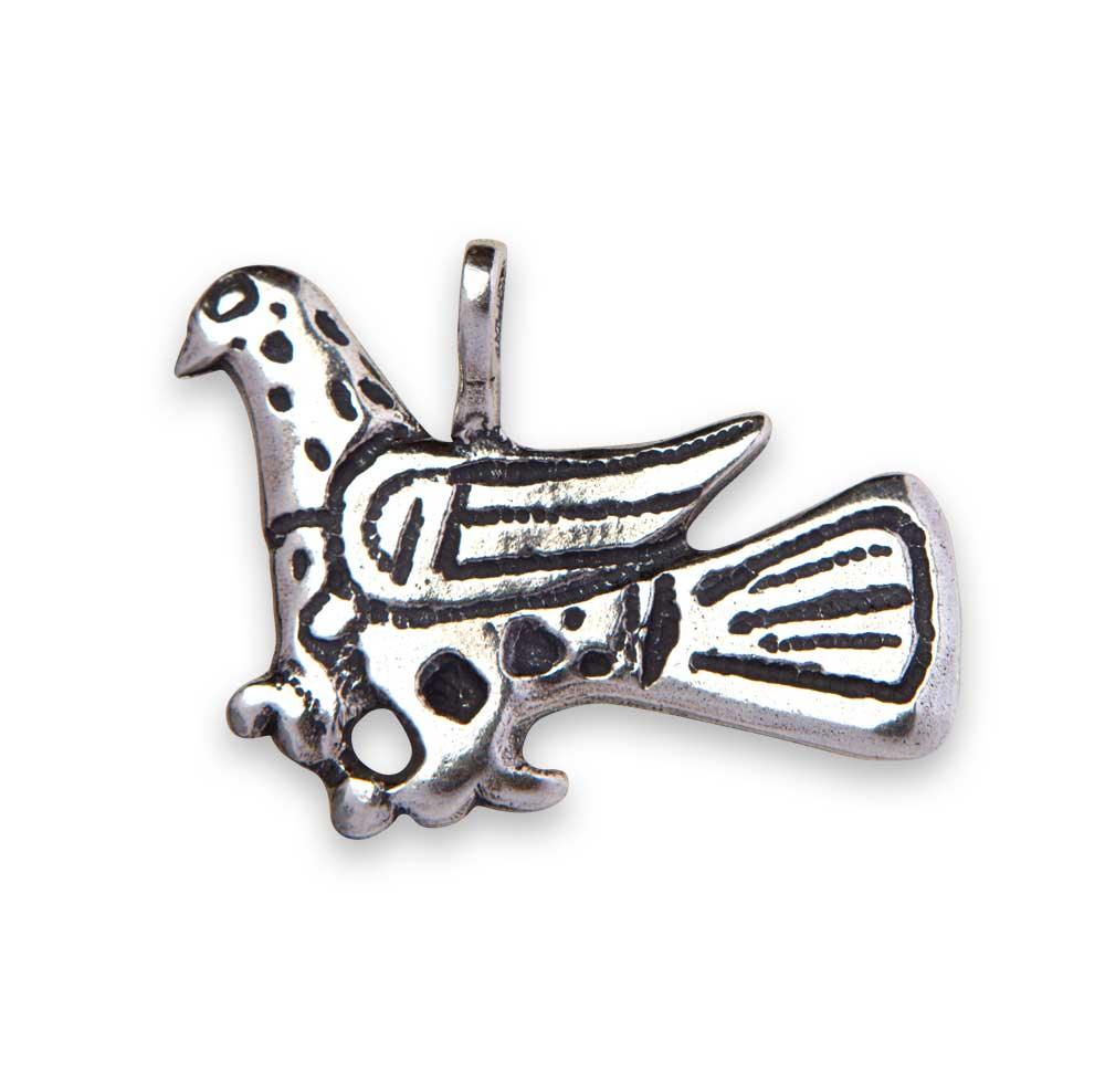 Load image into Gallery viewer, Viking pendant - Small dove-shaped pendant made of sterling silver
