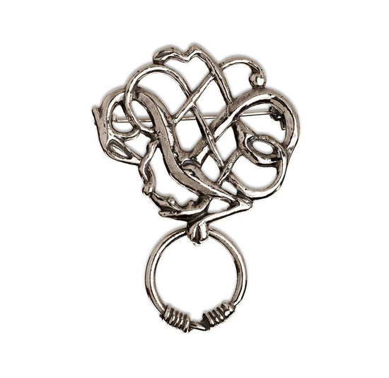 Urn style brooch in Sterling silver